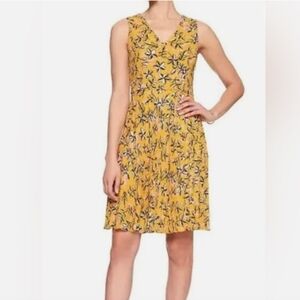 Banana Republic Yellow Floral Midi Dress